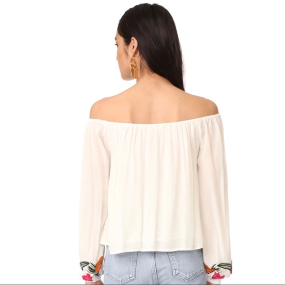 LOVERS + FRIENDS IVORY EMBROIDERED OFF-THE-SHOULDER TOP - Picture 7 of 9